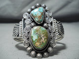 Dazzling Native American Navajo Damale Turquoise Sterling Silver Bracelet-Nativo Arts