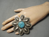 One Of The Largest Native American Zuni Turquoise Sterling Silver Ring Ever Made-Nativo Arts