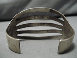 Marvelous Vintage Navajo Native American Sterling Silver Bracelet Cuff Old-Nativo Arts