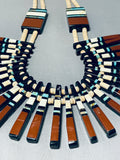 Native American One Of The Best Ever Santo Domingo Turquoise Ehsll Inlay Necklace-Nativo Arts