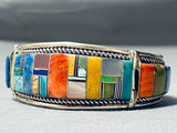 Extremely Intricate Vintage Native American Navajo Turquoise Clasp Sterling Silver Bracelet-Nativo Arts