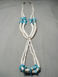 Native American Very Rare Mostly Heishi Turquoise Vintage Santo Domingo Necklace-Nativo Arts