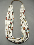 Native American Important Coriz Family Santo Domingo Turquoise Shell Necklace-Nativo Arts