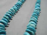 Exceptional Vintage Native American Navajo Thick Turquoise Sterling Silver Necklace-Nativo Arts
