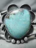 Remarkable Navajo Kingman Turquoise Sterling Silver Bracelet Native American-Nativo Arts