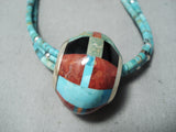 Native American Dan Coriz Santo Domingo Royston & Kingman Turquoise Sterling Silver Necklace-Nativo Arts