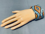 Best Rug Turquoise Inlay Vintage Native American Navajo Sterling Silver Bracelet-Nativo Arts