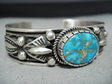 Important Al Jake Native American Navajo Spiderweb Turquoise Sterling Silver Bracelet-Nativo Arts