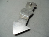 Signed Detailed Kachina Face Vintage Native American Navajo Sterling Silver Pendant-Nativo Arts