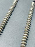 Superb Vintage Native American Navajo Sterling Silver Pillow Beads Cones Necklace-Nativo Arts
