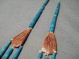 One Of The Best Vintage Santo Domingo Native American Navajo Turquoise Heishi Necklace Old-Nativo Arts