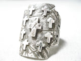 Family Of Crosses Vintage Native American Navajo Sterling Silver Ring-Nativo Arts