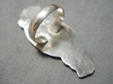 Fabulous Vintage Zuni Turquoise Sterling Silver Ring Old Native American-Nativo Arts