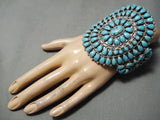 Huge Betsy Nez Vintage Native American Navajo Sky Blue Turquoise Sterling Silver Bracelet-Nativo Arts