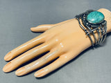 Native American Frog Turquoise Southwest Sterling Silver Cuff Bracelet-Nativo Arts