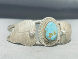 Marvelous Vintage Native American Navajo #8 Turquoise Mine Sterling Silver Bracelet-Nativo Arts