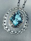 Best Freddy Vintage Native American Navajo Blue Medicine Turquoise Sterling Silver Necklace-Nativo Arts
