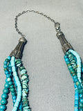 One Of The Most Unique Vintage Native American Navajo Turquoise Sterling Silver Necklace-Nativo Arts