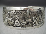 Detailed And Intricate!! Navajo Sterling Silver Native American Bracelet-Nativo Arts