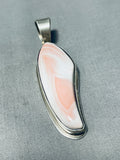 Wil Padilla Native American Navajo Pink Shell Sterling Silver Pendant-Nativo Arts