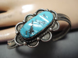 Twist Vintage Native American Navajo Sleeping Beauty Turquoise Sterling Silver Bracelet Old-Nativo Arts