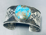 Jake Francosa San Felipe Old Kingman Turquoise Sterling Silver Bracelet-Nativo Arts