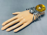 Scorpion Amber Native American Sterling Silver Spider Bracelet-Nativo Arts