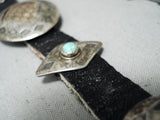 Very Rare Snakeskin Vintage Native American Navajo Turquoise Sterling Silver Concho Belt-Nativo Arts