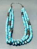Most Unique Vintage Native American Navajo Sterling Silver Tubule Turquoise Necklace-Nativo Arts