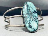 Rare Blue Blue Warrior Turquoise Vintage Native American Navajo Sterling Silver Bracelet-Nativo Arts