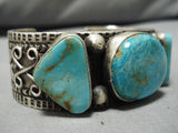 Amazing Vintage Native American Navajo Royston Turquoise Sterling Silver Bracelet Cuff-Nativo Arts