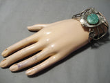 Important Early Vintage Native American Navajo Carico Lake Turquoise Sterling Silver Bracelet-Nativo Arts