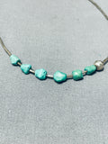 Fabulous Vintage Native American Navajo 6 Green Turquoise Sterling Silver Necklace-Nativo Arts