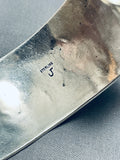 Extremely Unique Vintage Native American Navajo Geomtric Sterling Silver Bracelet-Nativo Arts