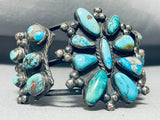 Museum Quality Vintage Native American Navajo Turquoise Cluster Bracelet Old-Nativo Arts