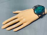 One Of The Best Ever Vintage Native American Navajo Chrysocolla Sterling Silver Bracelet-Nativo Arts