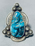 Amazing Vintage Native American Navajo Blue Diamond Sterling Silver Huge Ring-Nativo Arts