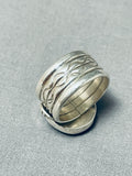 Important Vintage Native American Navajo Lapis Sterling Silver Thick Ring-Nativo Arts