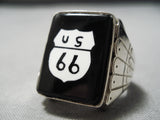 Important Cal Desson Navajo Route 66 Sterling Silver Native American Ring-Nativo Arts
