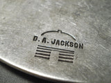Important Very Early Vintage Native American Navajo Dan Jackson Turquoise Sterling Silver Buckle-Nativo Arts