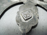 Women's Vintage Native American Navajo Needle Turquoise Sterling Silver Squash Blossom Necklace-Nativo Arts