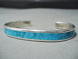 Vibrant Zuni Kingman Turquoise Sterling Silver Bracelet Native American-Nativo Arts