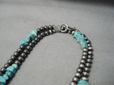 Fabulous Wrap Around Native American Navajo Turquoise Sterling Silver Ball Necklace-Nativo Arts