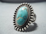 Stunning Vintage Native American Navajo Damale Turquoise Sterling Silver Ring-Nativo Arts