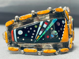 One Of The Best Vintage Space Inlay Turquoise Sterling Silver Bracelet-Nativo Arts