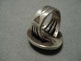 Important Calvin Martinez Carico Lake Turquoise Sterling Silver Native American Navajo Ring-Nativo Arts