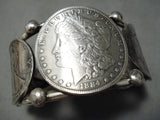 Heavy Thick Coin Native American Sterling Silver Coin Bracelet-Nativo Arts