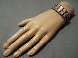 Striking Vintage Zuni Native American Navajo Gregory Thorn Sterling Silver Bracelet Old-Nativo Arts