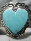 Museum Heart And Cross Turquoise Native American Navajo Sterling Silver Bracelet-Nativo Arts