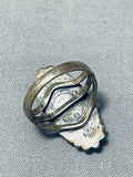 Spectacular Vintage Native American Navajo Kingman Turquoise Sterling Silver Ring-Nativo Arts